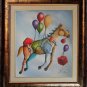 Flying Horse Modern Art Original Oil Painting Surrealist Cubist Contemporary Fine Art Baloons