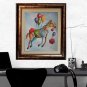 Flying Horse Modern Art Original Oil Painting Surrealist Cubist Contemporary Fine Art Baloons