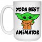Yoda Best Animator Coffee Mug White 11/15oz Star Wars Gifts For Animators