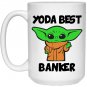 Yoda Best Banker Coffee Mug White 11/15oz Star Wars Fan Gifts For Bankers