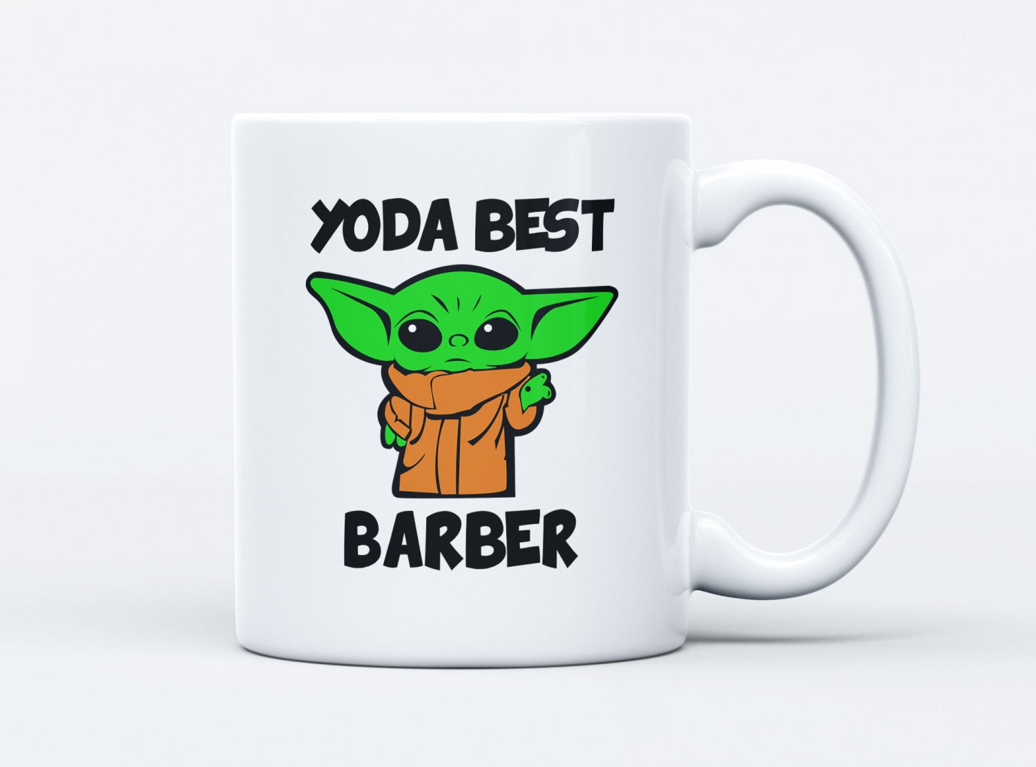 Yoda Best Barber Coffee Mug White 11/15oz Star Wars Fan Gifts For Barbers