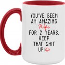 Funny 2nd Wedding Anniversary Gifts For Wife Two-tone Rim Coffee Mugs 15/11oz