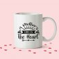 Mothers Love is the Heart Birtday Mothers Day Anniversary Gifts for Mom Coffee Mug White 11/15oz