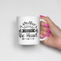 Mothers Love is the Heart Birtday Mothers Day Anniversary Gifts for Mom Coffee Mug White 11/15oz