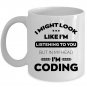 Gifts for Programmers I Love Coding Coffee Mug White Cup 11/15oz