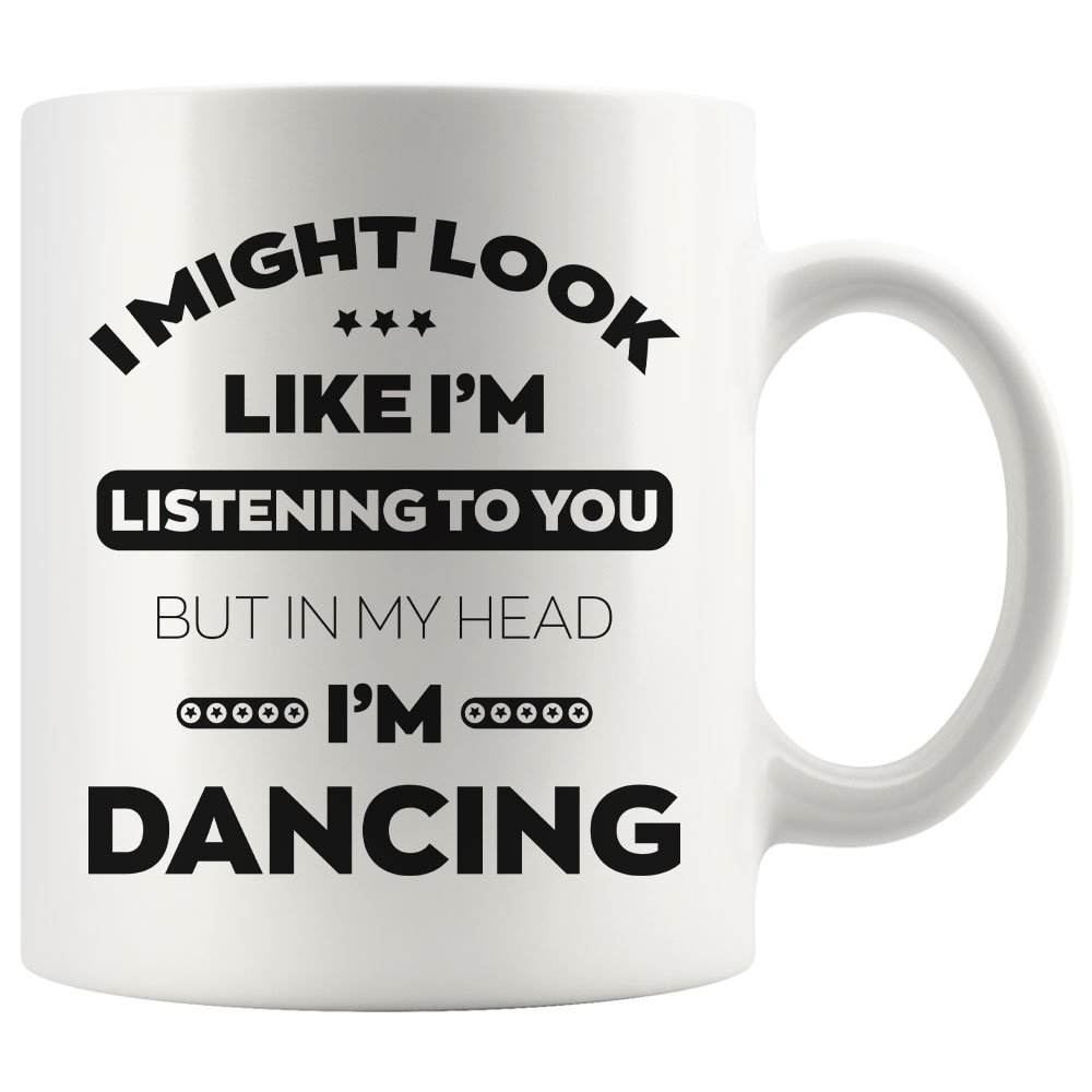 Gifts for Dancers I Love Dancing Coffee Mug White Cup 11/15oz