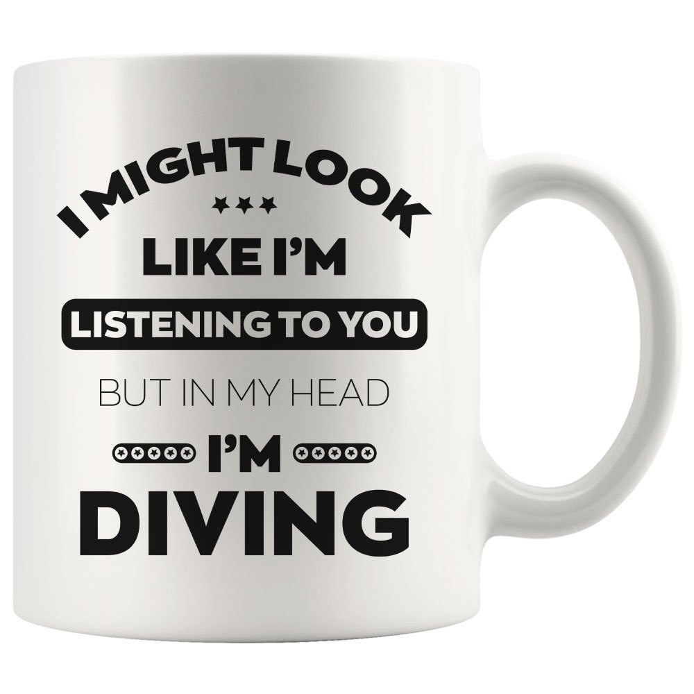 Gifts for Divers I Love Scuba Diving Coffee Mug White Cup 11/15oz