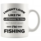 Gifts for Anglers I Love Fishing Coffee Mug White Cup 11/15oz