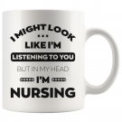 Gifts for Nurses I Love Nursing Coffee Mug White Cup 11/15oz