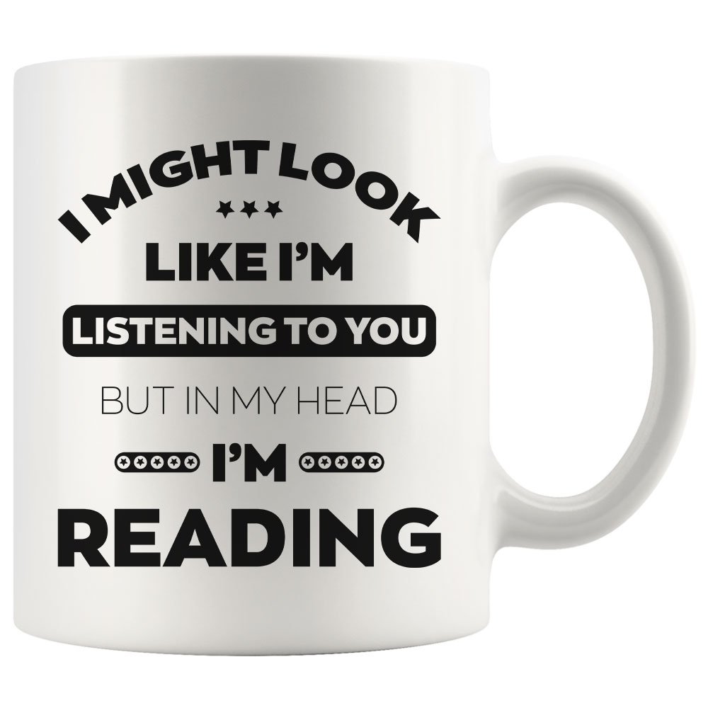 Gifts for Book Lovers I Love Reading Books Coffee Mug White Cup 11/15oz