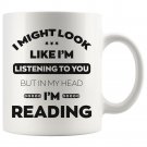 Gifts for Book Lovers I Love Reading Books Coffee Mug White Cup 11/15oz