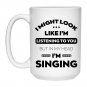 Gifts for Singers Vocalists I Love Singing Coffee Mug White Cup 11/15oz