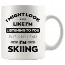 Gifts for Skiers I Love Skiing Coffee Mug White Cup 11/15oz