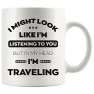 Gifts for Travelers I Love Traveling Coffee Mug White Cup 11/15oz