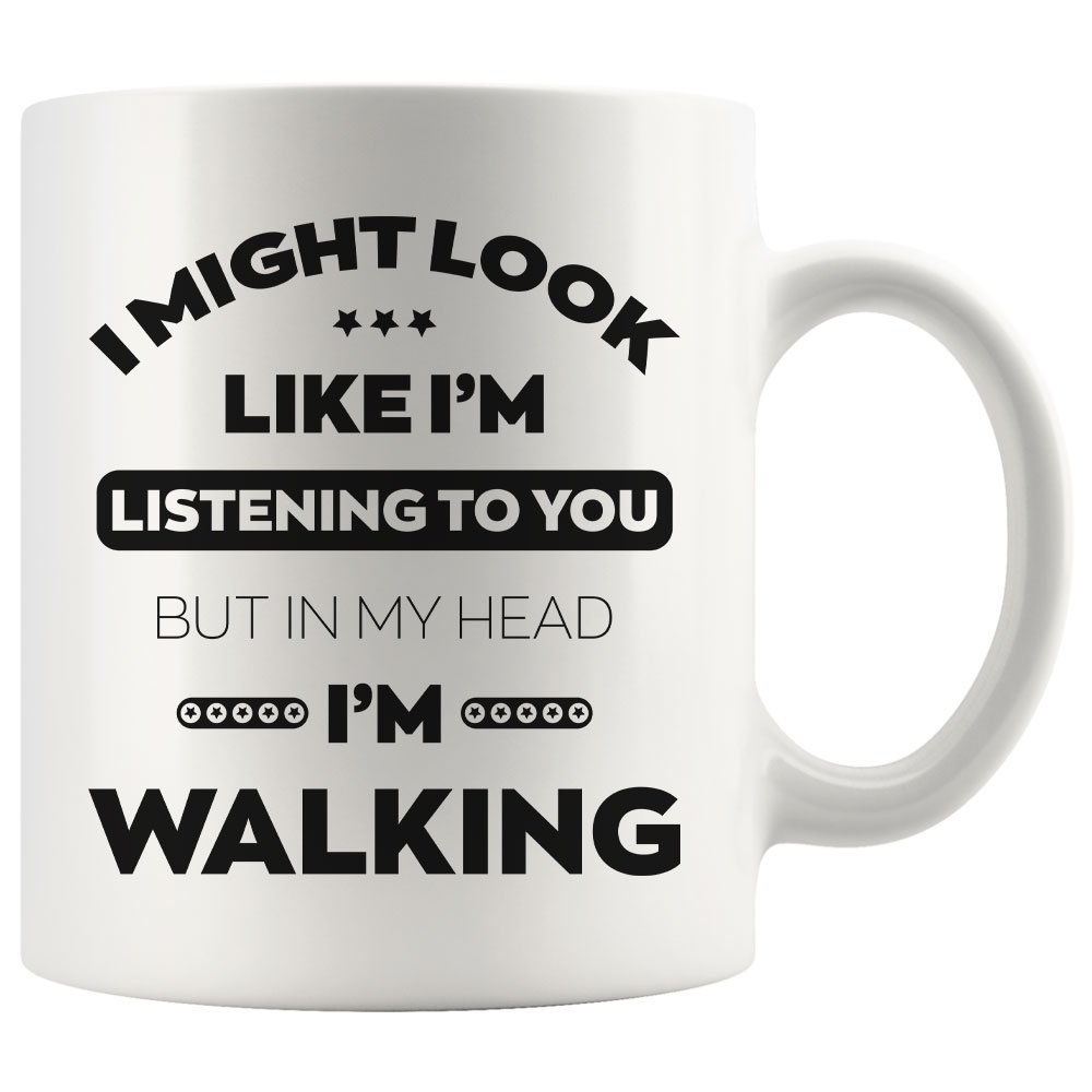 Gifts for Walkers I Love Walking Coffee Mug White Cup 11/15oz