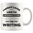 Gifts for Writers Authors I Love Writing Coffee Mug White Cup 11/15oz