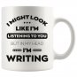 Gifts for Writers Authors I Love Writing Coffee Mug White Cup 11/15oz