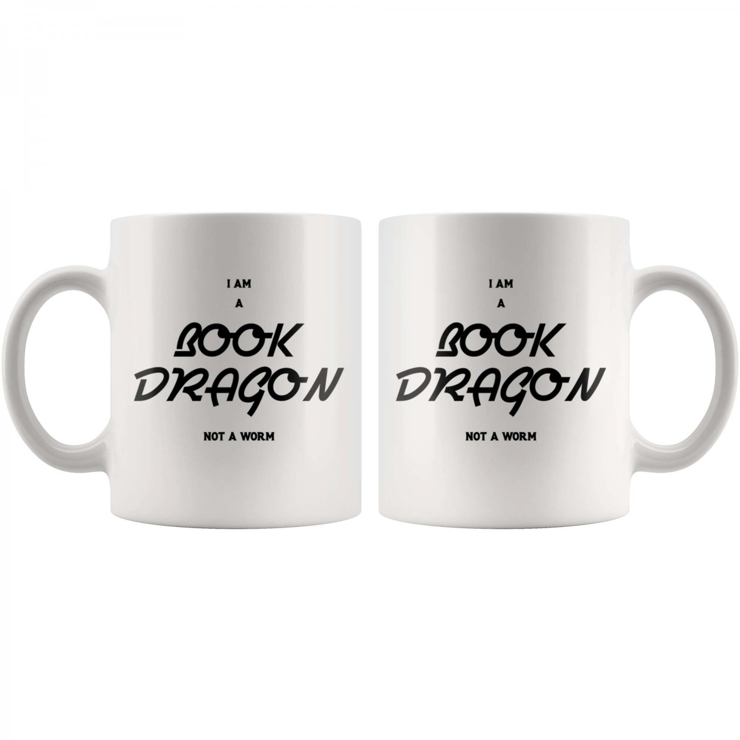 I am A Book Dragon Not A Worm, Book Lover Gifts Coffee Mug Tea Cup White 11/15oz