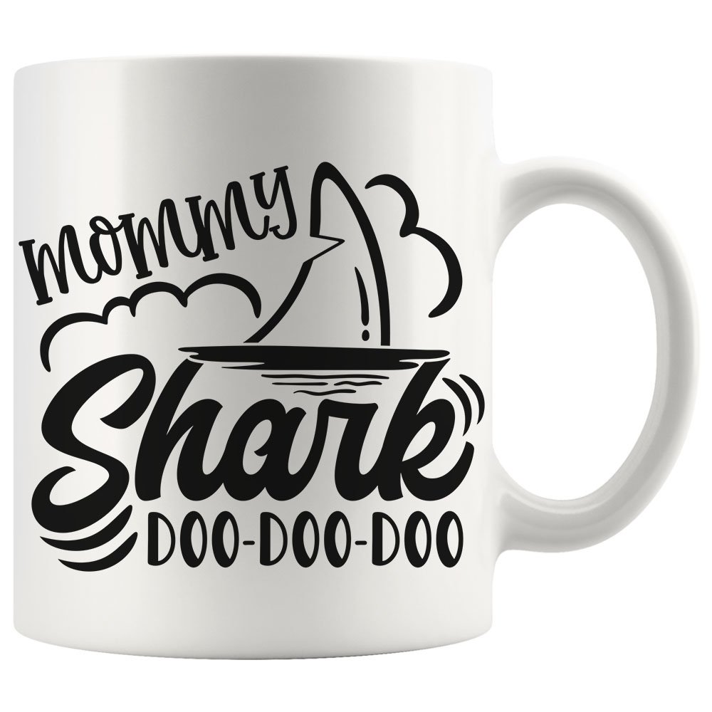 Mommy Shark Doo Doo Doo Coffee Mug Cup White 11/15oz, Birthday Anniversary Mothers Day Gifts For Mom