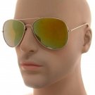 Gold Aviator Sunglasses Classic Eyewear Mens Reflective Color Mirror Lens