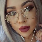 New Cool Clear Lens Aviator Metal Gold Frame Glasses Retro Hipster Trend Fashion