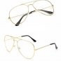 New Cool Clear Lens Aviator Metal Gold Frame Glasses Retro Hipster Trend Fashion