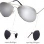 CLASSIC METAL AVIATOR SUNGLASSES FOR MEN WOMEN SILVER MIRROR LENS 57MM