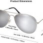CLASSIC METAL AVIATOR SUNGLASSES FOR MEN WOMEN SILVER MIRROR LENS 57MM