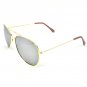 12 Pairs Medium Aviator Sunglasses Silver Frame Silver Mirror Lenses