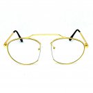 12X Men VINTAGE RETRO AVIATORS Style Clear Lens EYE GLASSES Frame Gold & Silver