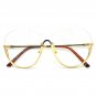 12X Classic Vintage Retro Style Clear Lens EYE GLASSES Large Gold/Silver Frames