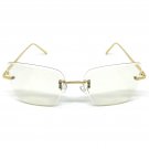 Light Tint Stylish Fashion Frameless Mens Womens Wrap Rectangle Sun Glasses