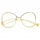 Oversize Elegant Round Style Clear Lens Upside Down Tip Temple Glam SUN GLASSES