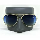 AVIATOR Rhinestone Classic Sunglasses Gold Metal New