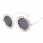 White "L'Aveugle Par Amour" Sunglasses Sun Glasses Smoke Lens USA Round Retro