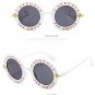 White "L'Aveugle Par Amour" Sunglasses Sun Glasses Smoke Lens USA Round Retro