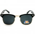 CLASSIC VINTAGE 60's RETRO Style SUN GLASSES SHADES Black & Gold Frame Dark Lens