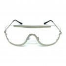 OVERSIZED VINTAGE RETRO SHIELD Style Clear Lens SUN GLASSES Silver Metal Frame