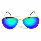 Green Blue Flash Aviator Sunglasses Vintage Mirror Lens New Mens Womens Fashion