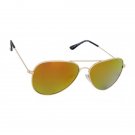 Men's Gold Aviator Sunglasses Classic Eyewear Mens Reflective Color Mirror Lens