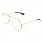 OVERSIZED VINTAGE RETRO SHIELD Style Clear Lens SUN GLASSES Gold Metal Frame