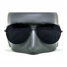 AVIATOR SUNGLASSES RETRO VINTAGE BLACK LENS POLICE PILOT METAL FRAME BLACK NEW