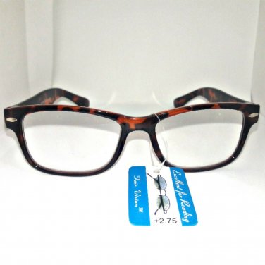 No Line Bifocal Progressive Clear Lens Retro Square Frame Reading Glasses +2.75