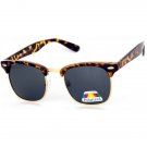 Polarized Sunglasses Malcolm X Mens Women Classic Retro Half Frame - UV 400 Lens