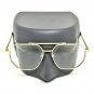 Square Clear Lens Gold Trim Hip Hop Glasses