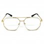 Square Clear Lens Gold Trim Hip Hop Glasses