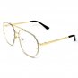 Square Clear Lens Gold Trim Hip Hop Glasses