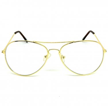 VINTAGE AVIATORS Style SUN GLASSES Clear Lens Slight Tint Gold Frame