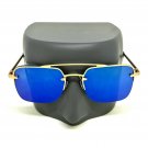 Square Aviator Gold Frame Metal Bar Designer Men Retro Fashion Sunglasses