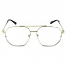 Mens OVERSIZED VINTAGE RETRO Style Clear Lens SUN GLASSES Silver Metal Frame